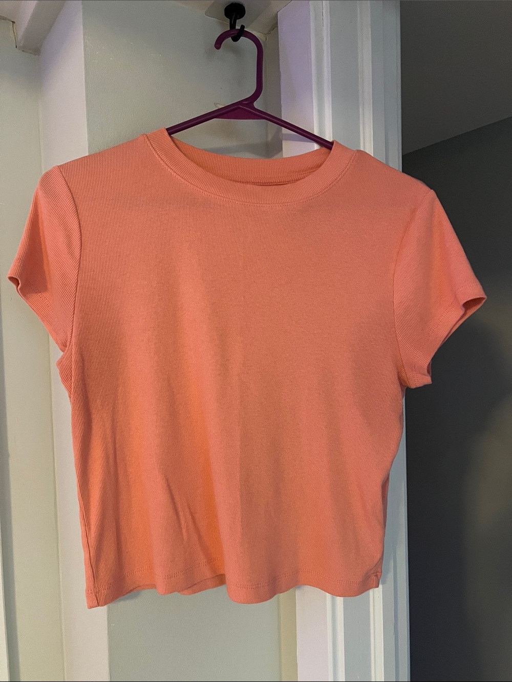 Women's Crewneck Short Sleeve Tee - Coral Pink